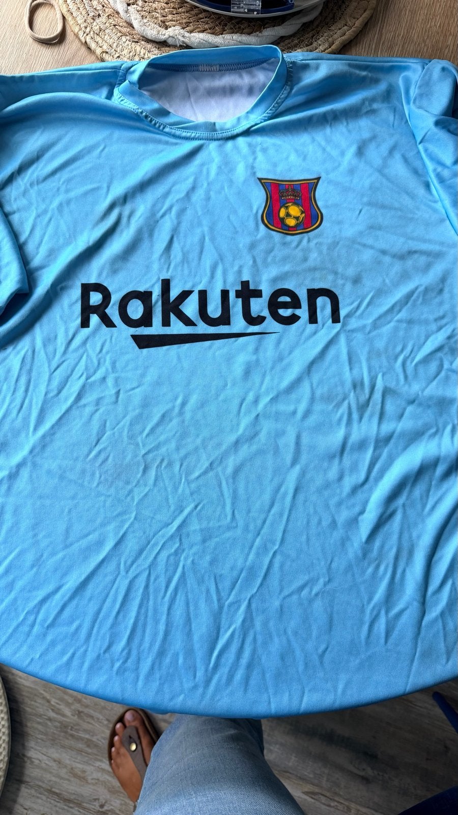 Messi Barcelona shirt - Lichtblauw - Maat M, Maat L, Ophalen, Zo goed als nieuw, Shirt