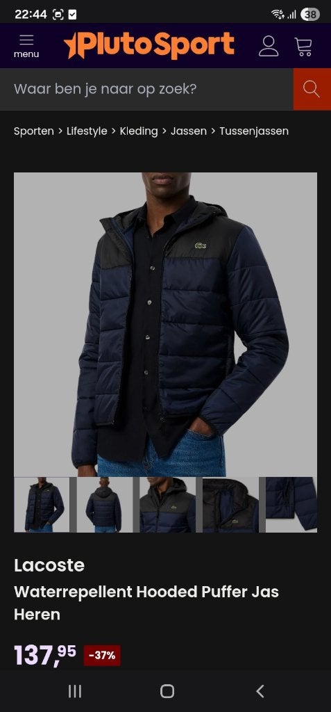 Heren jas, Kleding | Heren, Lacoste, Nieuw, Ophalen of Verzenden, Maat 48/50 (M)
