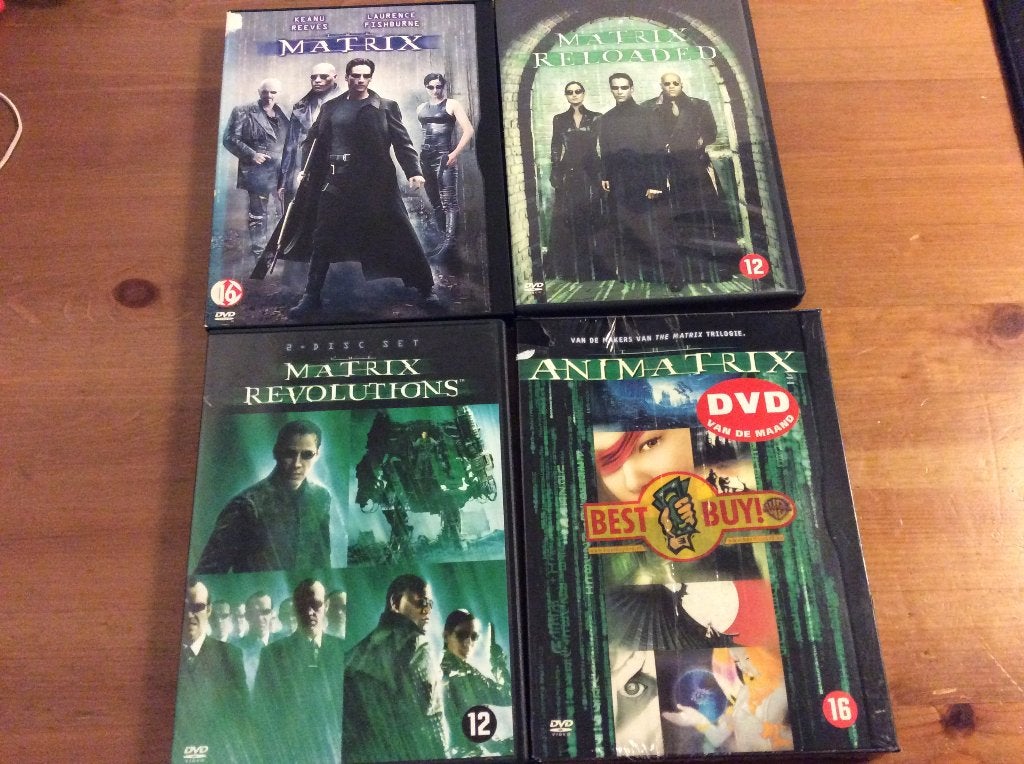 Matrix 4 film set dvd. matrix 1-3 & animatrix, Vanaf 16 jaar, Ophalen of Verzenden, Gebruikt, Actie