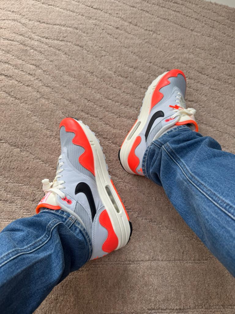 Nike Air Max 1 Patta Crimson 44,5- Oranje/Grijs Sneakers, Overige kleuren, Nieuw, Ophalen of Verzenden, Sneakers of Gympen