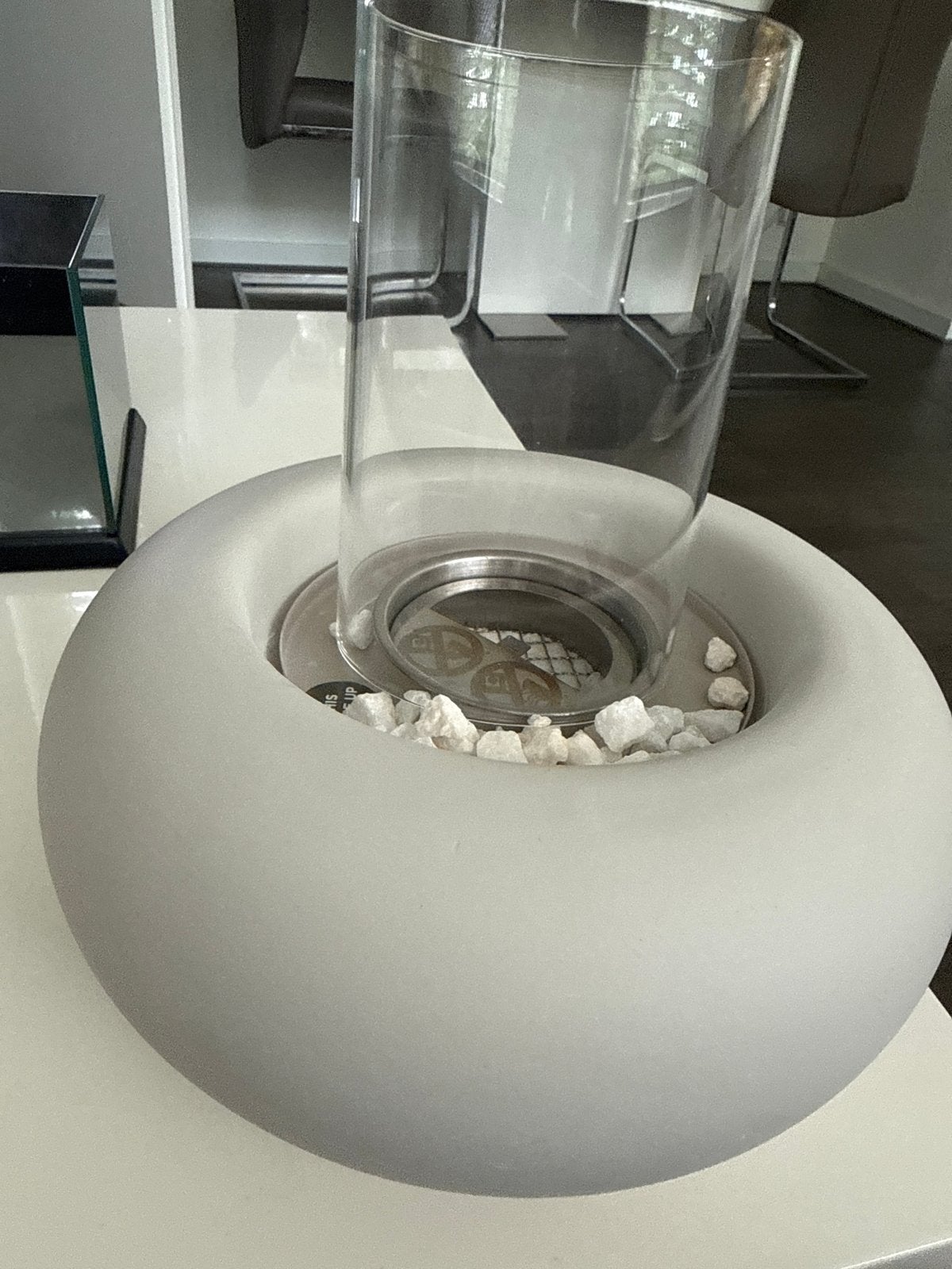 Moderne Bio-Ethanol Sfeerhaard met Glas, Ophalen of Verzenden, Zo goed als nieuw, Modern, Grijs