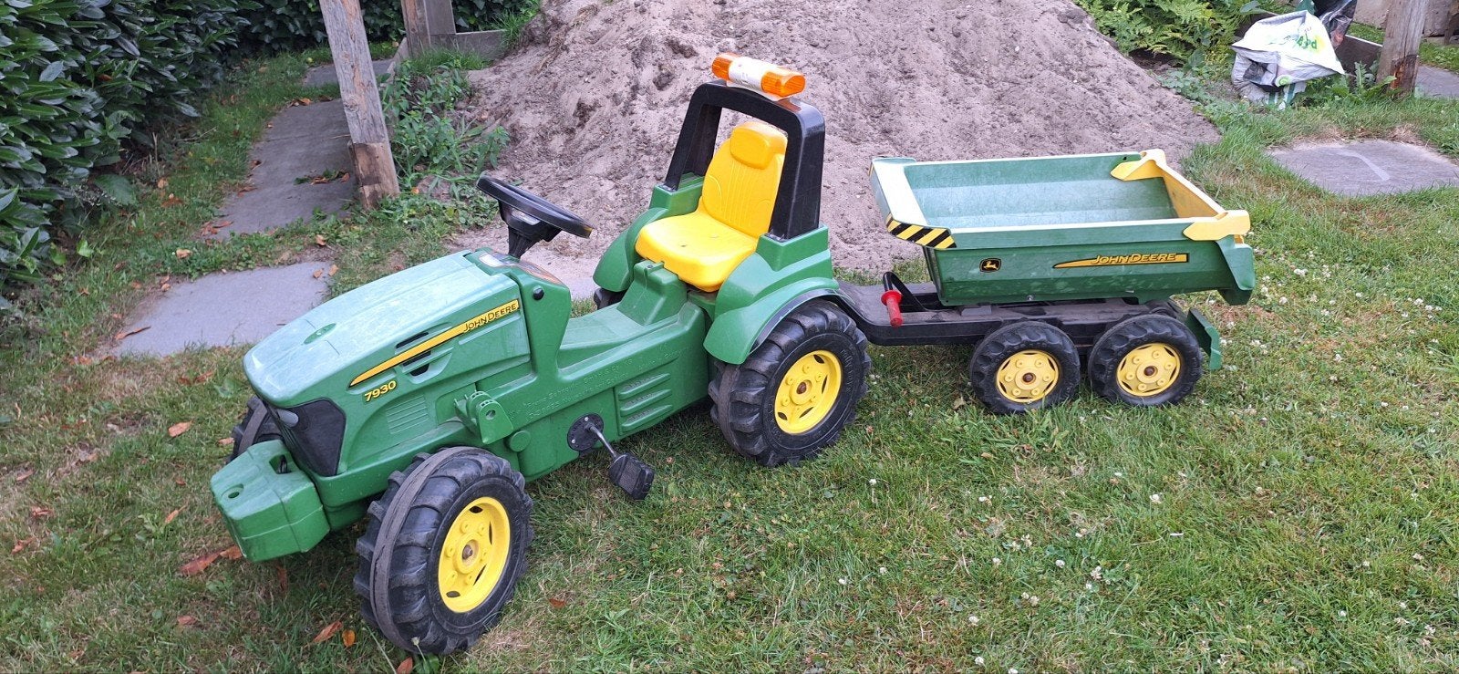Traptrekker John Deere 7930 met aanhanger, Kinderen en Baby's, Speelgoed | Buiten | Voertuigen en Loopfietsen, Ophalen, Gebruikt