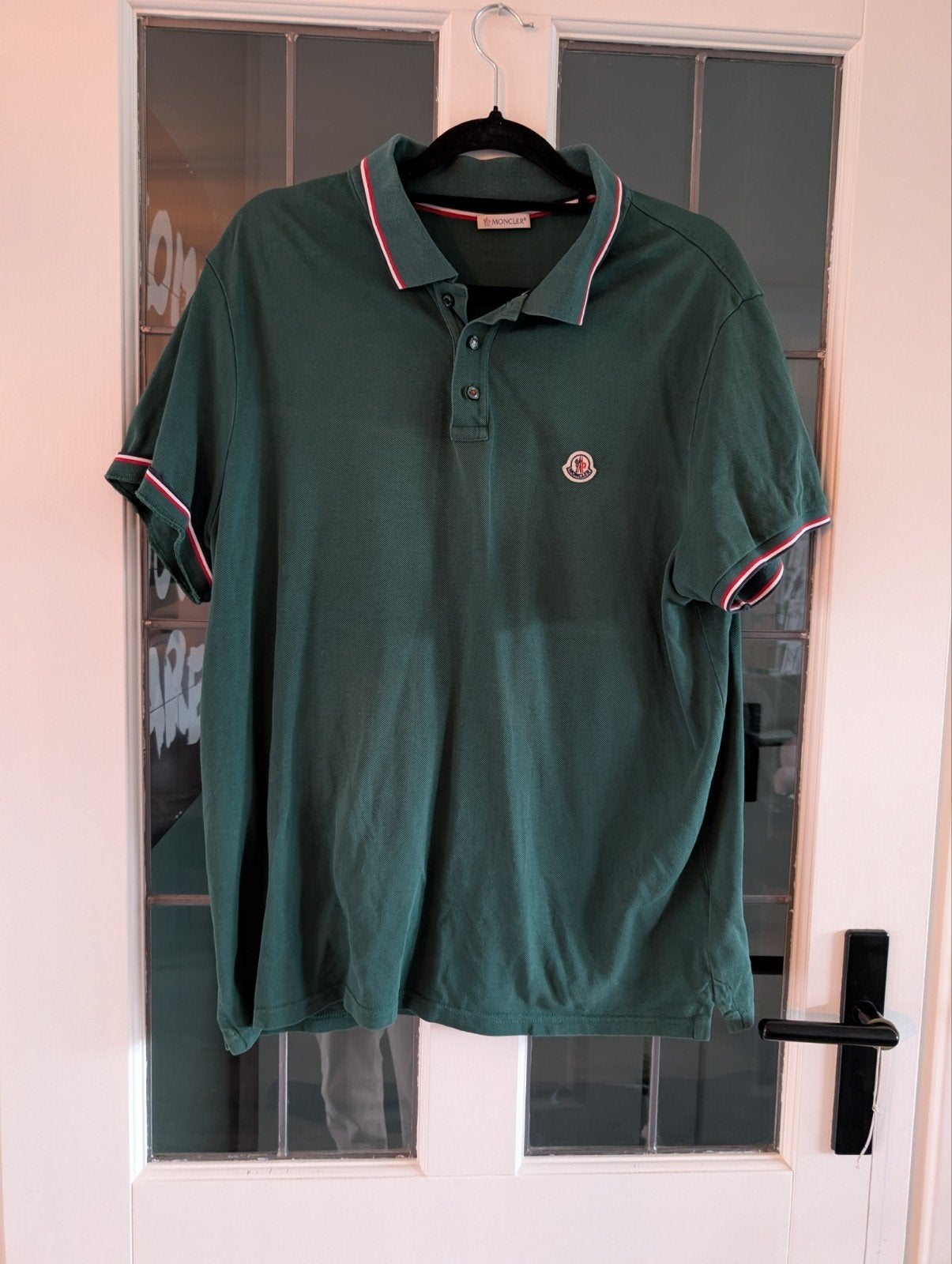 Moncler Polo Shirt Groen Heren Maat XXL, Moncler, Overige maten, Ophalen of Verzenden, Gedragen