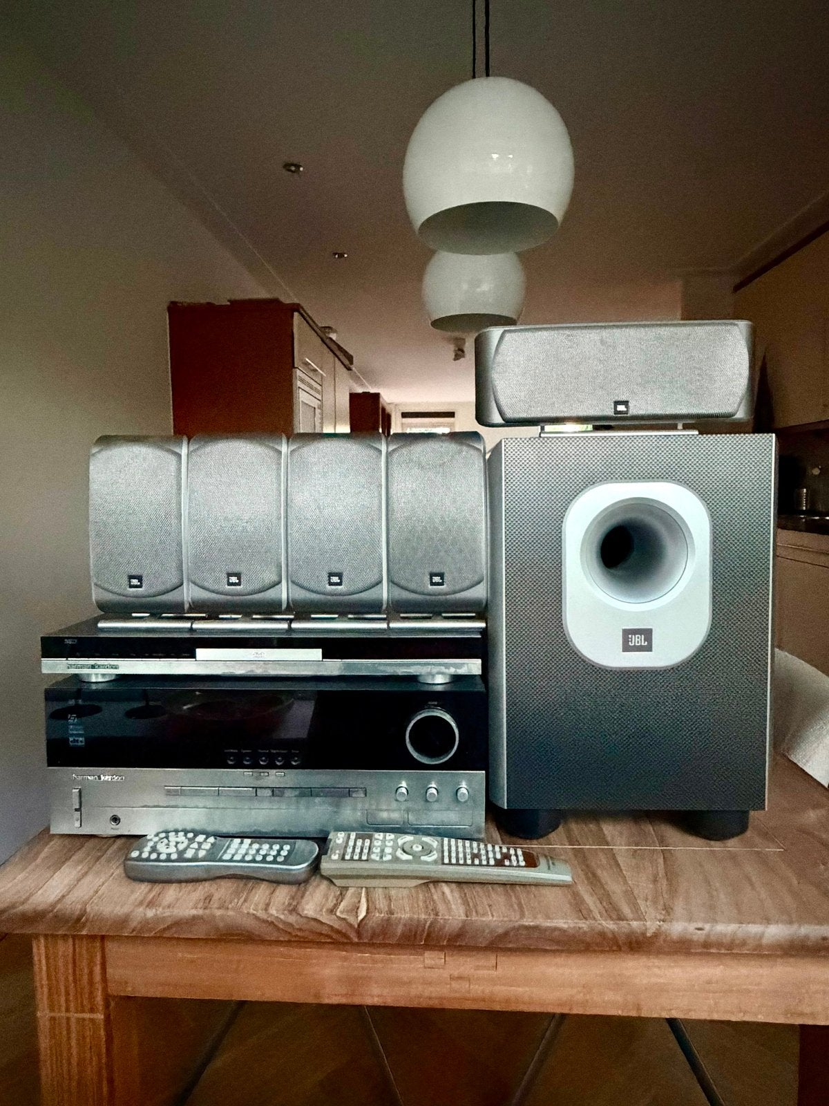 Harman Kardon AVR130 + DVD22 met JBL 5.1 Surroundset, Gebruikt, 70 watt of meer, 5.1-systeem, Overige spelers