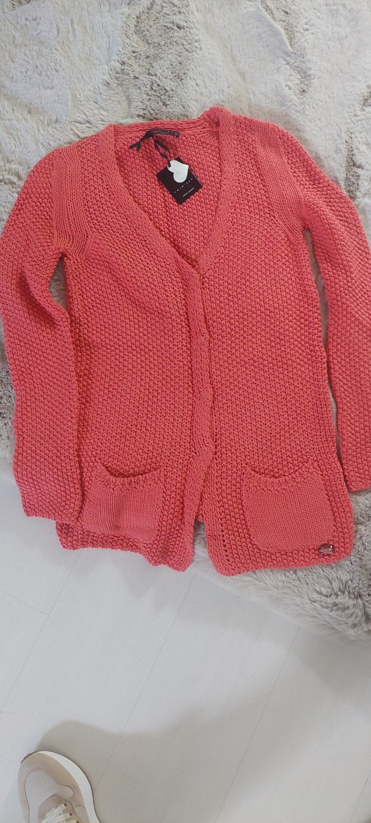 Twin-Set koraalkleurig vest, Ophalen of Verzenden, Zo goed als nieuw, Maat 38/40 (M), Oranje