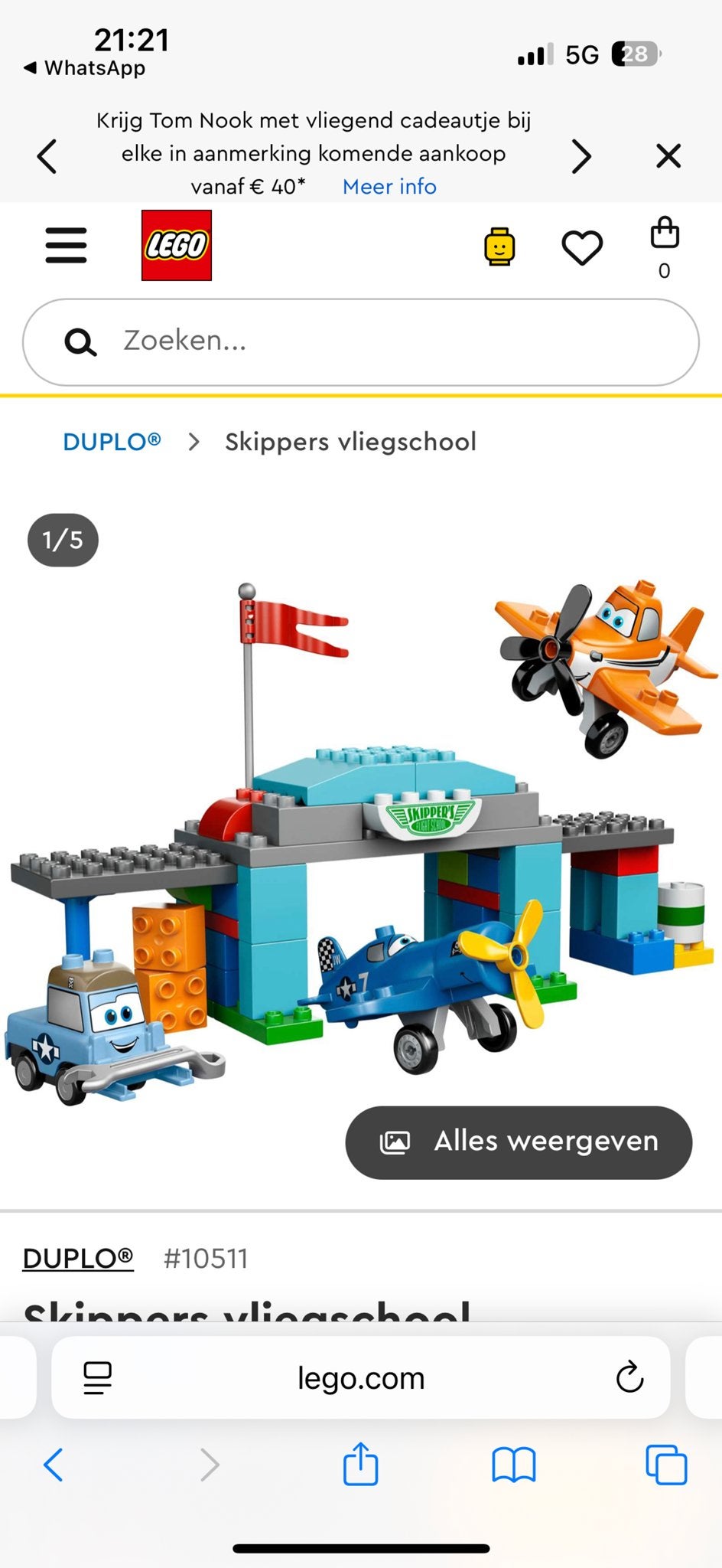 Lego Duplo Skippers Vliegschool 10511, Kinderen en Baby's, Speelgoed | Duplo en Lego, Overige thema's, Ophalen of Verzenden, Zo goed als nieuw