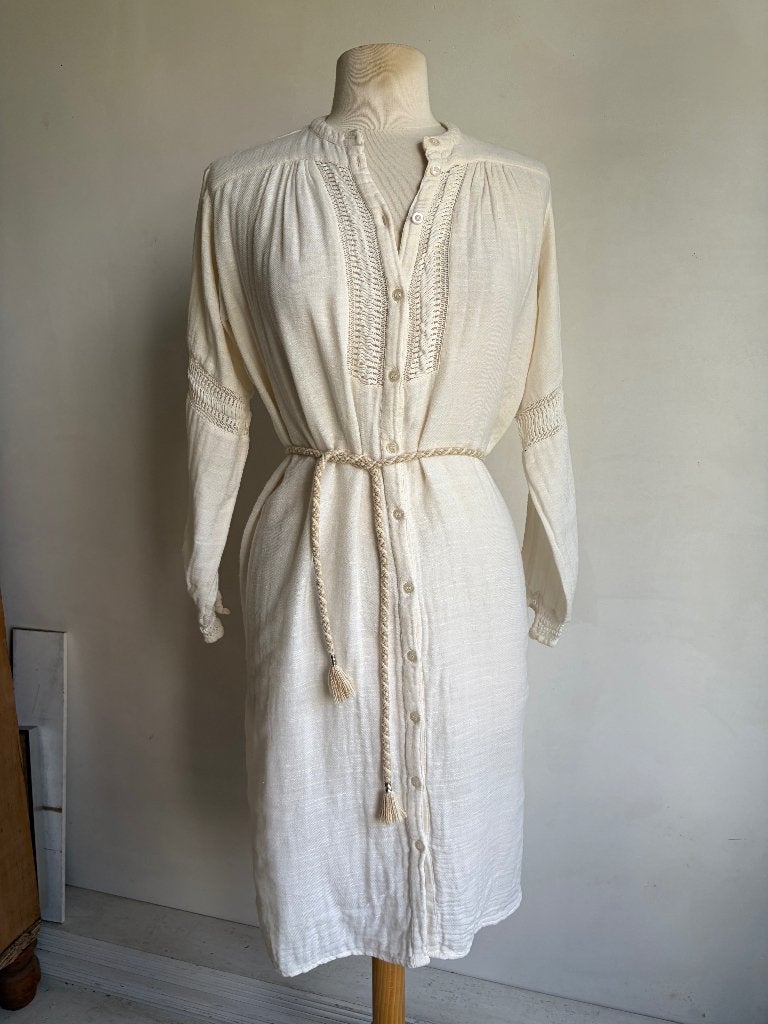 antik batik jurk maat s, Verzenden, Beige, Antik  batik, Zo goed als nieuw