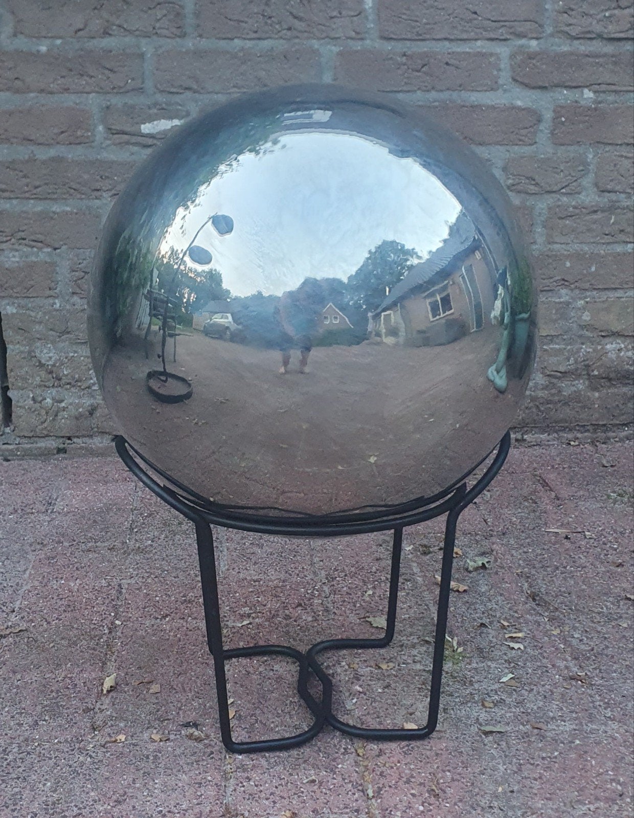 Heksenbol / tuinspiegel op standaard
Ø 30cm, Ophalen, Gebruikt, Metaal, Overige typen