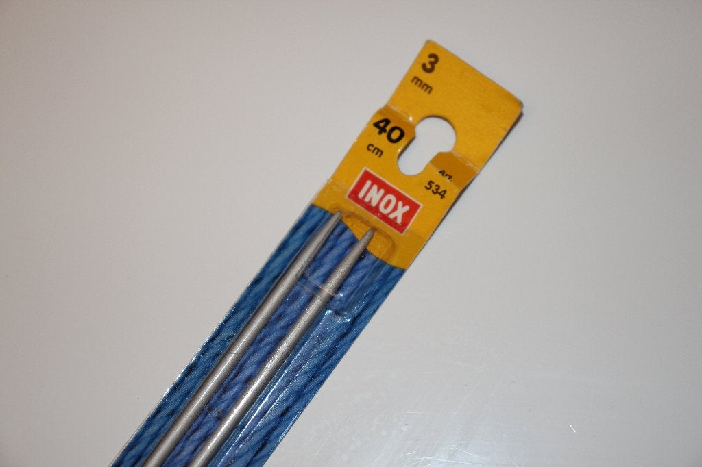 Inox breinaalden met dubbele punt - 40cm / 3mm #3489, Hobby en Vrije tijd, Ophalen of Verzenden, Nieuw, Breien, Naald
