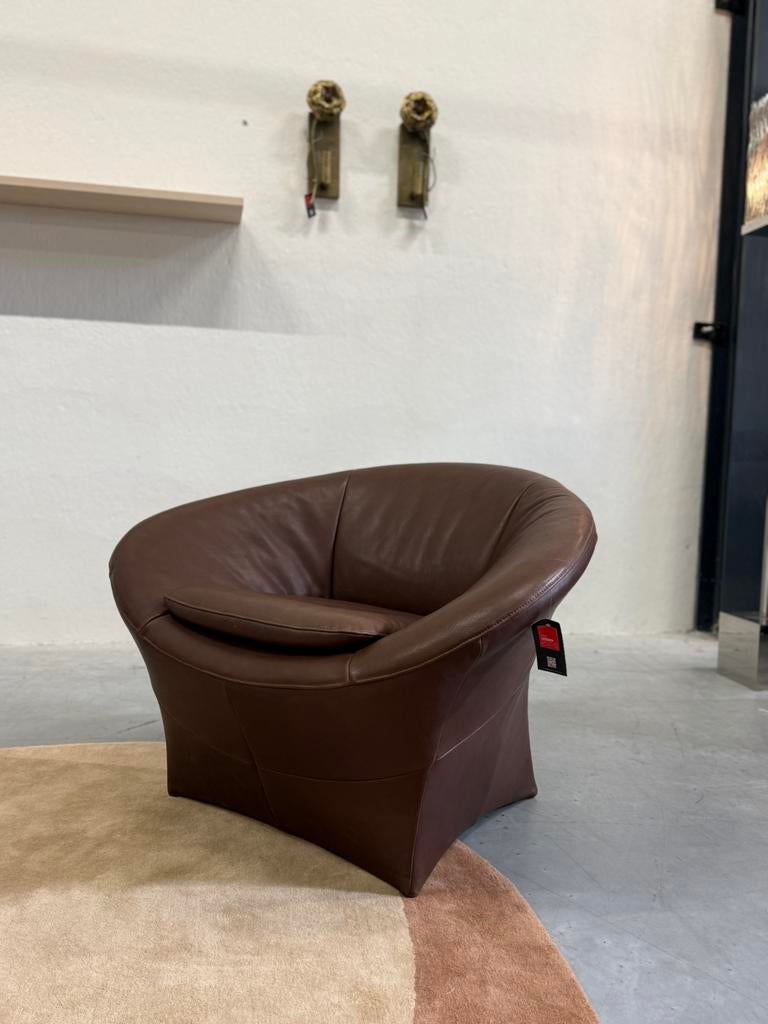 Label van den Berg Ace Lounge fauteuil Bruin leer Stoel