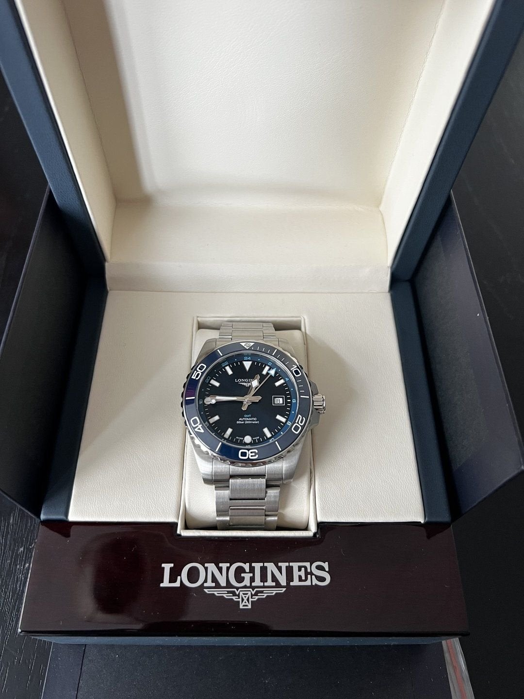 New Longines Hydro Conquest GMT Bleu ref; 38904966 incl doos, Verzamelen, -, -, Nieuw, Ophalen of Verzenden