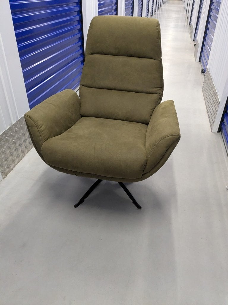Fauteuils Olijfgroen, Ophalen, Modern., 75 tot 100 cm, Zo goed als nieuw