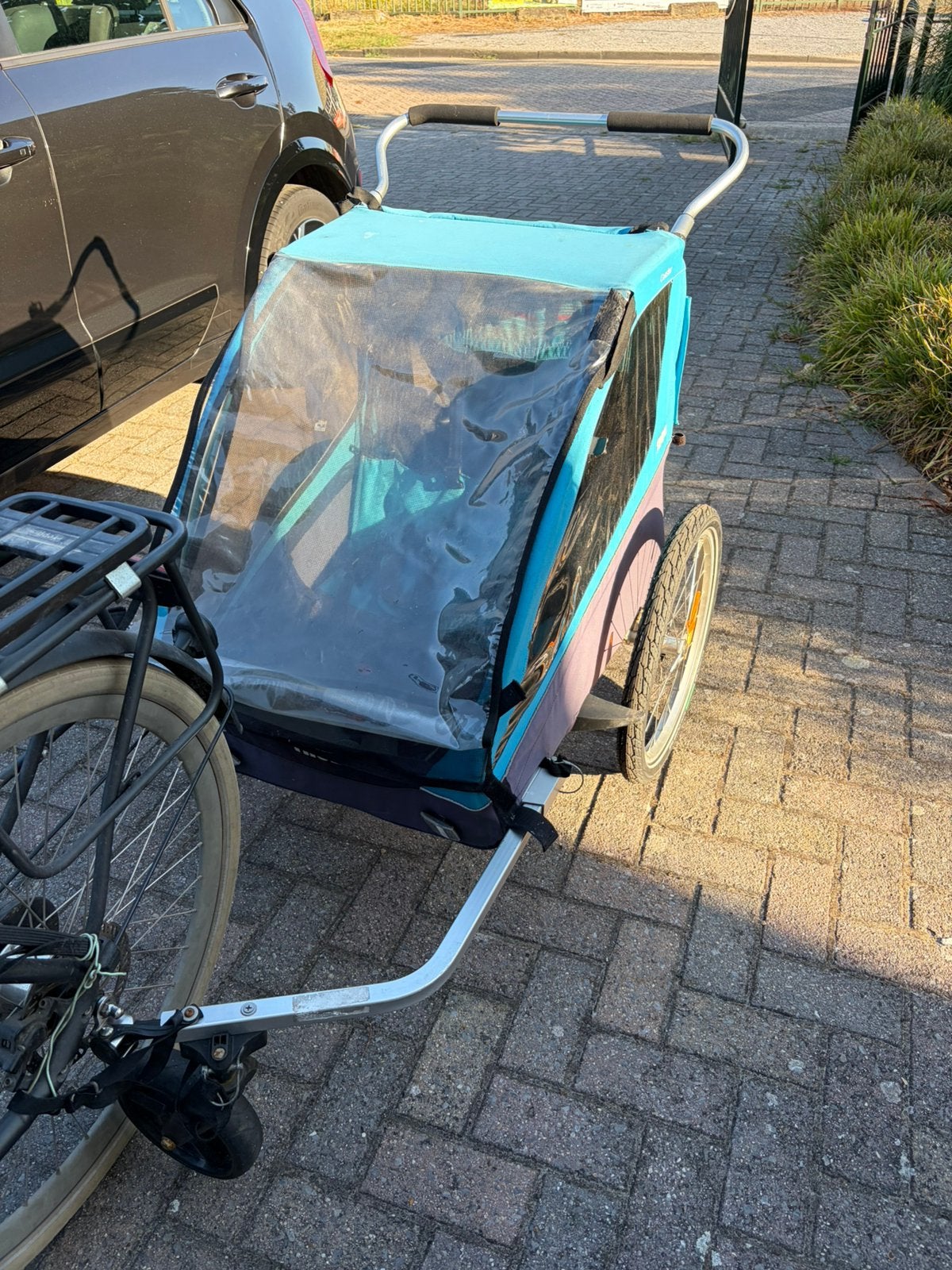 Thule coaster fietskar, Fietsen en Brommers, Ophalen, Gebruikt, Opvouwbaar, Kinderkar