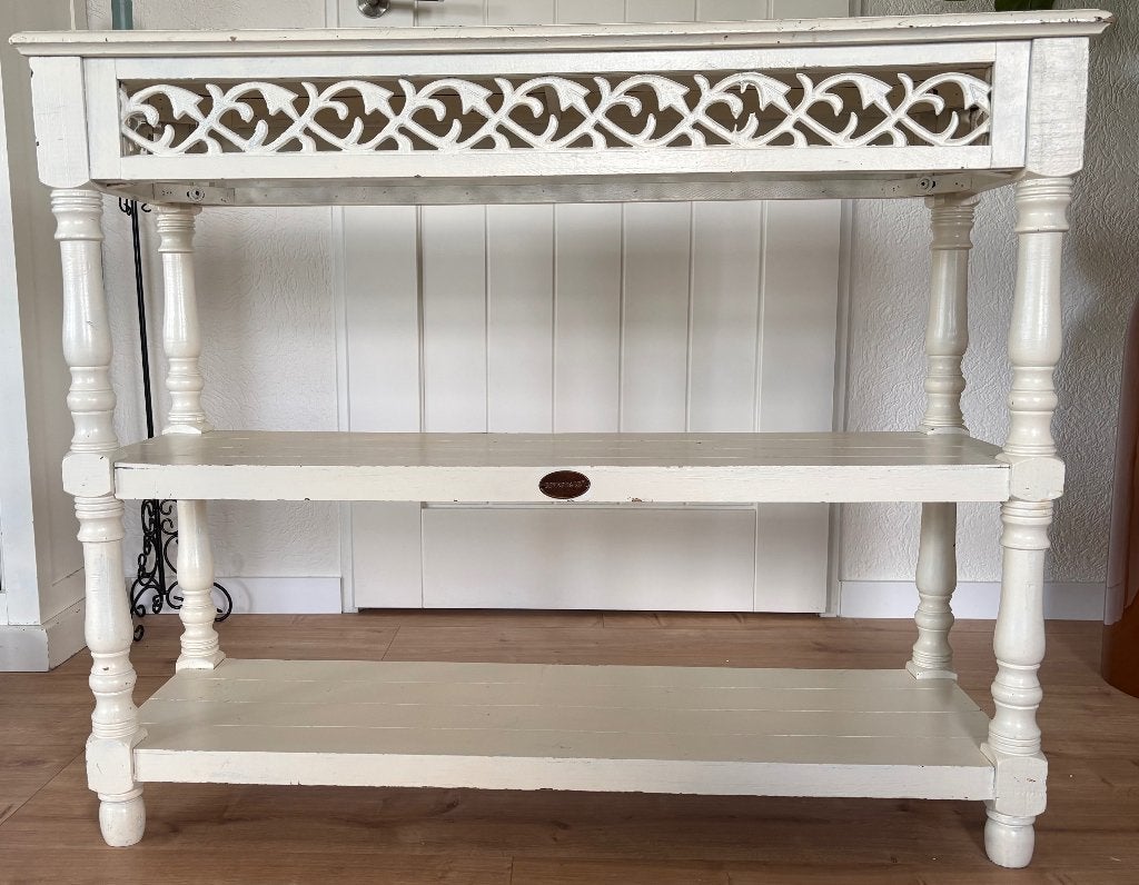 Riverdale sitetable wit (geverfd) | landelijk houtsnijwerk, Ophalen, Gebruikt, 50 tot 100 cm, 25 tot 50 cm