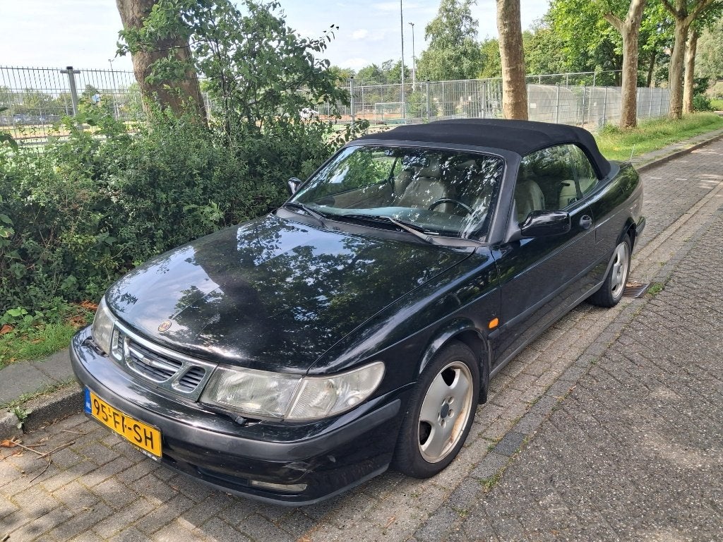 Saab 9-3 2.0 I Cabrio, Auto's, Saab, 4 cilinders, Cabriolet, 4 stoelen, Zwart