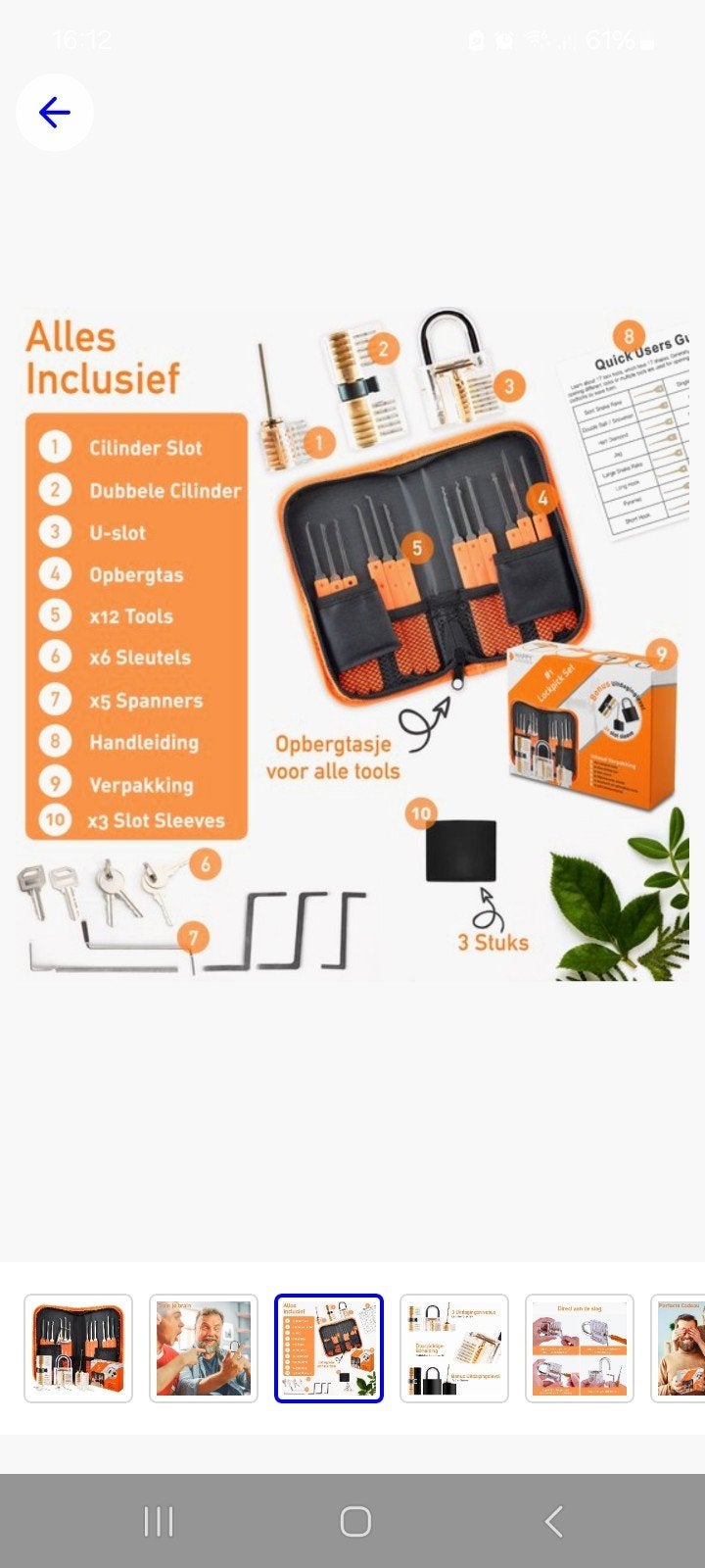 Lockpicking Set - Complete met oefensloten, Ophalen of Verzenden, Nieuw, Gereedschapsset, Overige merken