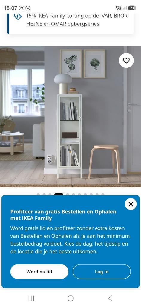 Twee witte BAGGEBO vitrinekasten in zeer goede staat, Huis en Inrichting, Ophalen, Minder dan 50 cm, Met deur(en), Zo goed als nieuw