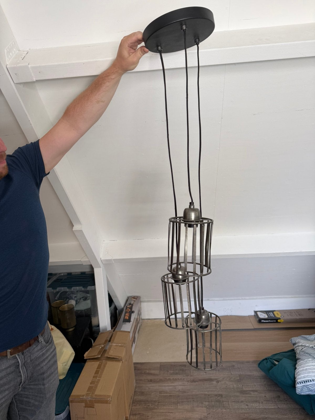 Industriële hanglamp, Ophalen, Gebruikt, Metaal, E27 (groot)