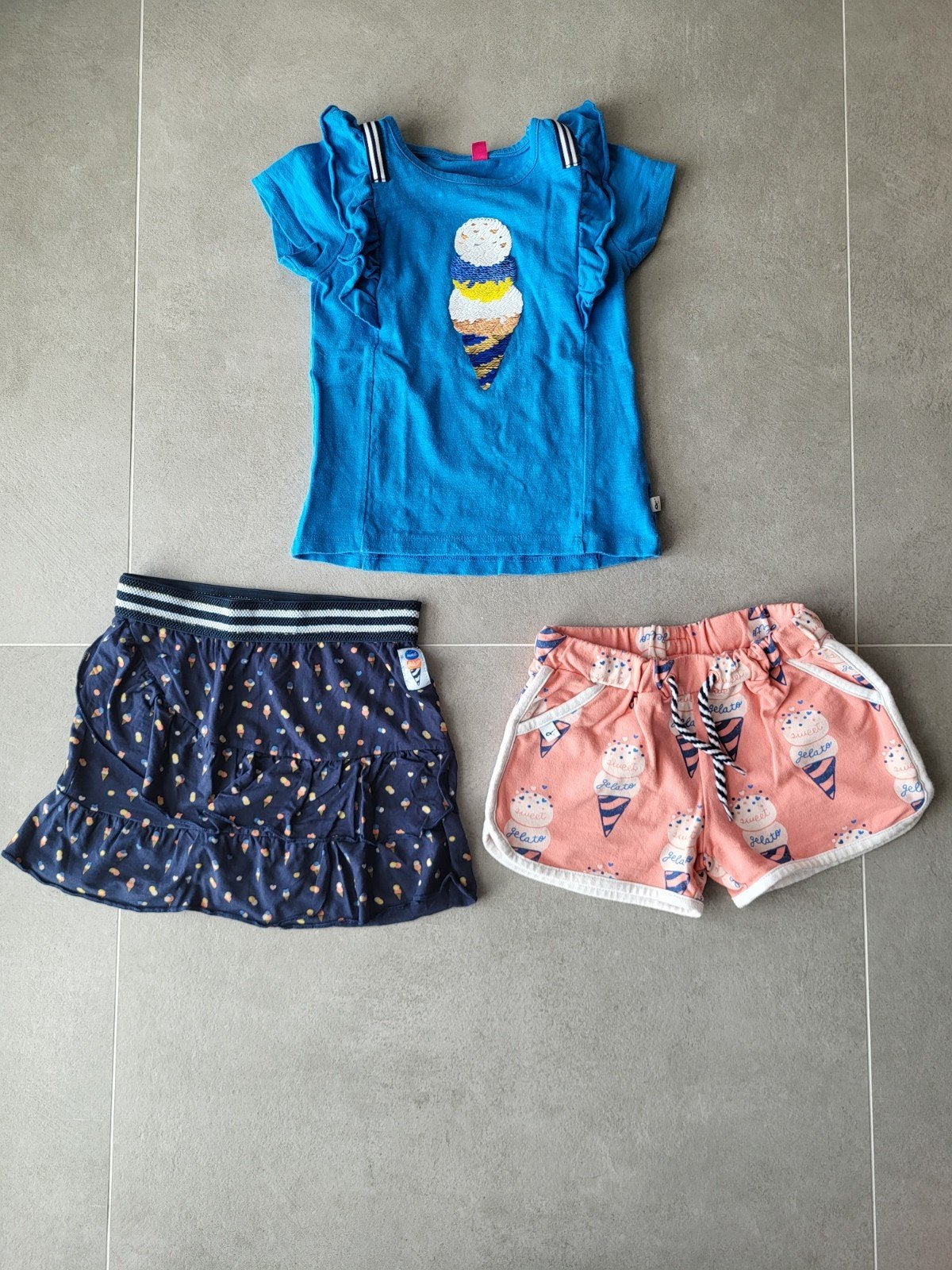 Jubel set 'Sweet Gelato' shirt, rok en short maat 110, Gebruikt, Meisje, Ophalen of Verzenden, Jubel