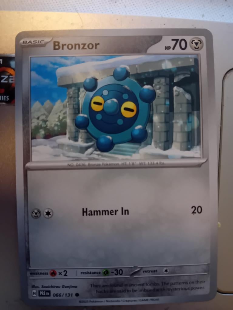 Pokémon Kaart Bronzor 066/131 HP70, Ophalen of Verzenden, Zo goed als nieuw, Losse kaart, Foil