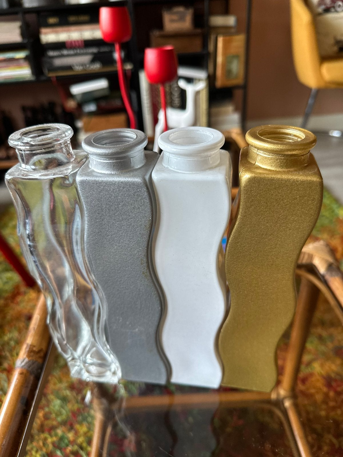 Ikea skämt vaasjes kronkel  goud, zilver,wit,transparant, Ophalen of Verzenden, Goud
