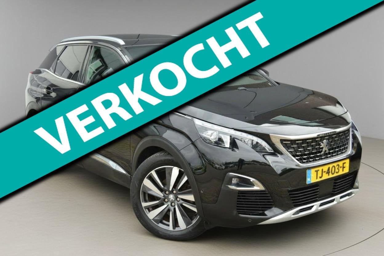 Peugeot 3008 GT Line|Pano|Led|Camera|2e eigenaar!, Gebruikt, 1199 cc, Leder en Stof, Zwart