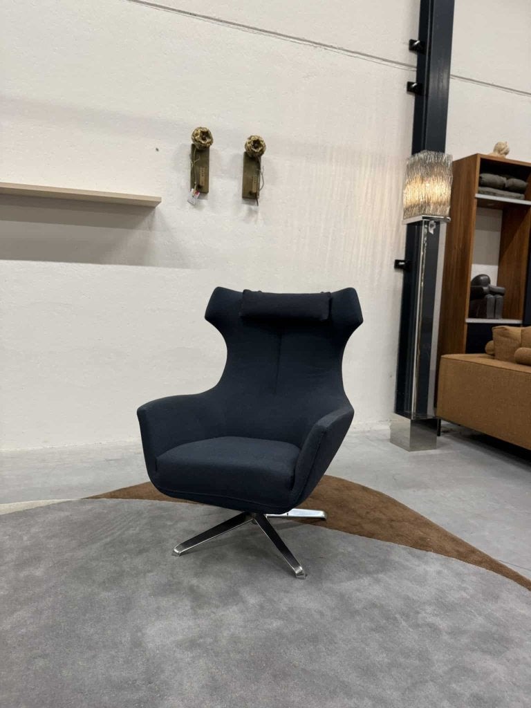 Showmodel Design on Stock Nosto Draai Fauteuil Blauw Stof, Design on Stock, 75 tot 100 cm, Ophalen of Verzenden, Zo goed als nieuw