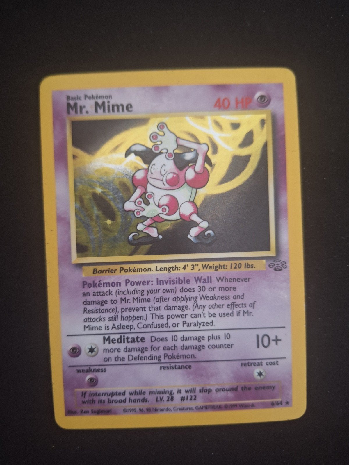 mr. mime jungle holo - vintage pokemon, Ophalen of Verzenden, Zo goed als nieuw