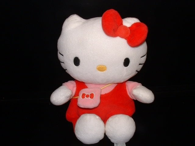 SANRIO HELLO KITTY POES VELOURS WIT MET ROZE SHIRTJE, Ophalen of Verzenden, Nieuw, Overige typen