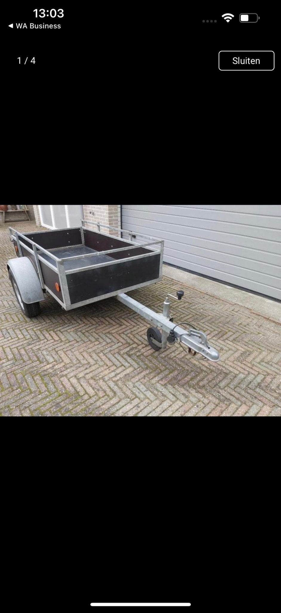 Compacte aanhanger met net, Ophalen, Gebruikt