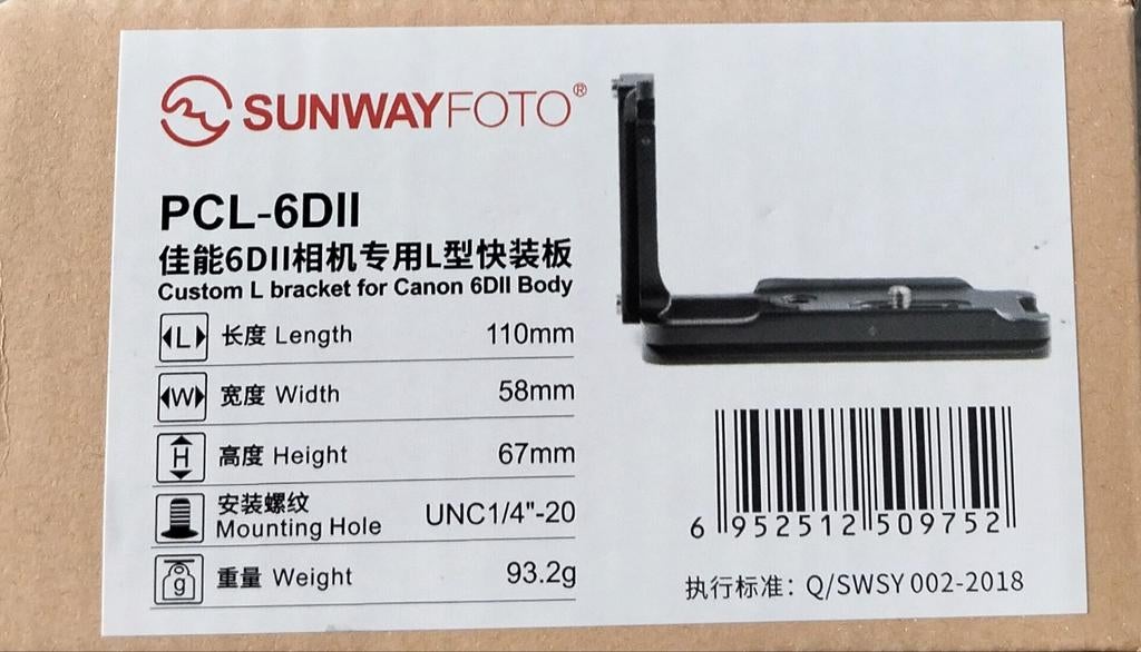 L-plate Sunwayfoto PCL-6DII, Ophalen of Verzenden, Minder dan 150 cm, Overige typen