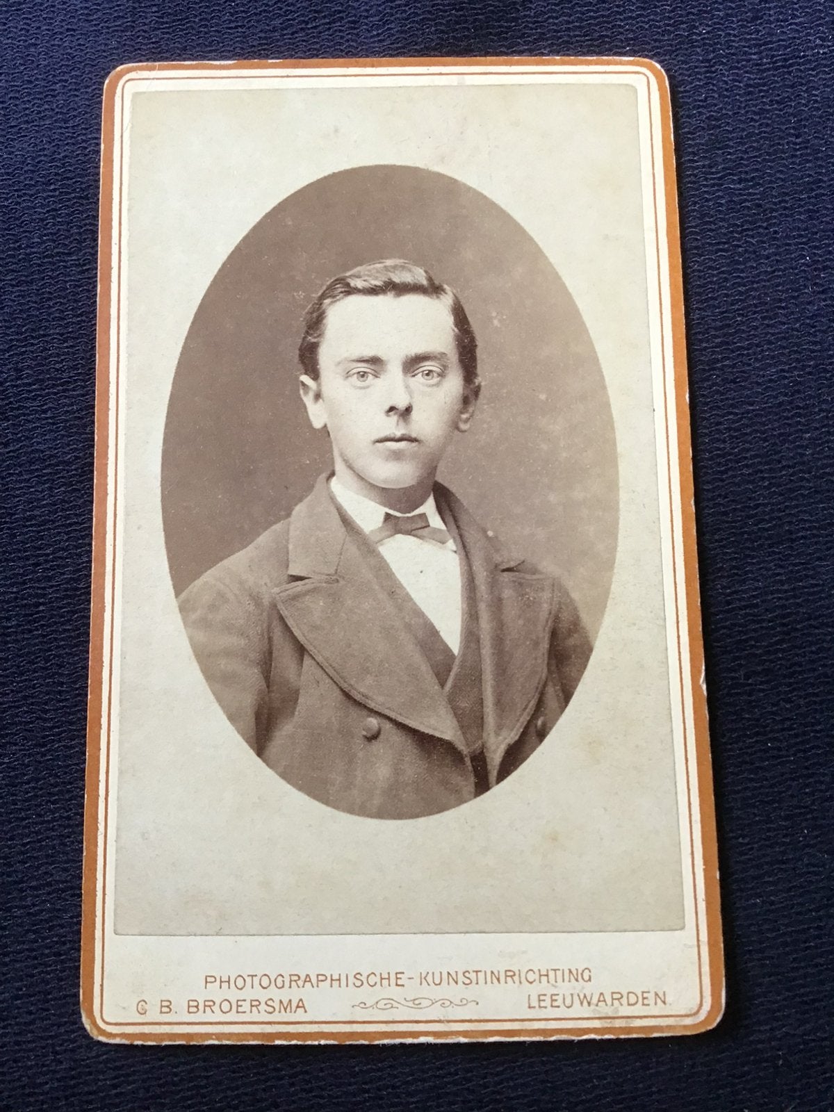 CDV, Jongeman, C.B. BROERSMA, LEEUWARDEN, Carte de Visite, Ophalen of Verzenden, Voor 1940, Gebruikt, Foto