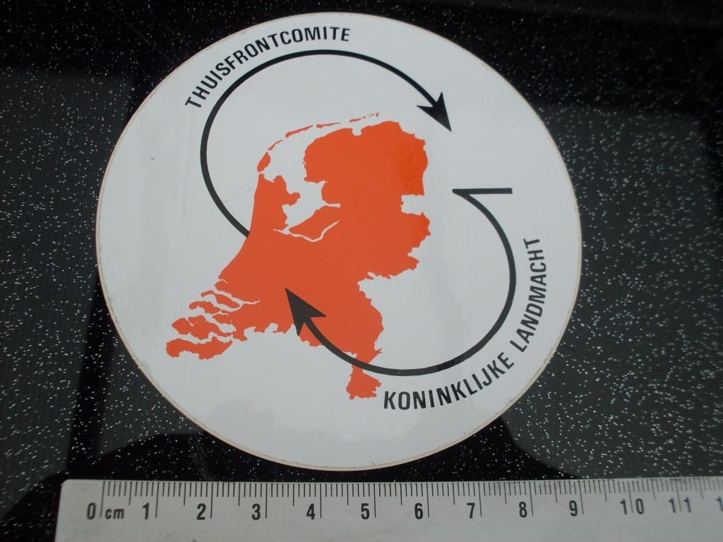 sticker thuisfront comite koninklijke landmacht logo leger, Verzamelen, Stickers, Zo goed als nieuw, Bedrijf of Vereniging, Verzenden