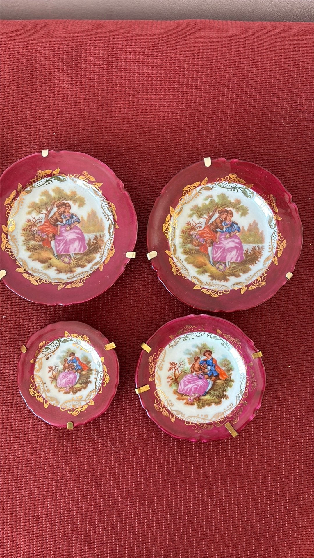 Limoges GOUDEVILLE 4 bordjes, Antiek en Kunst, Ophalen of Verzenden