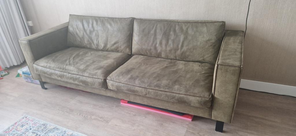 Comfortabele ruime 2-zits bank - Groen - 227 cm breed, Ophalen, Overige materialen, Gebruikt, Tweepersoons