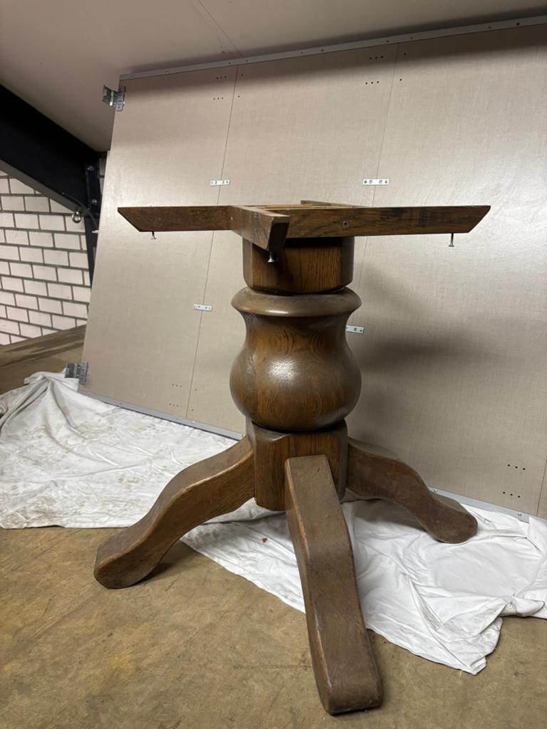 Ronde eettafel, diameter 115 cm + 4 stoelen, brocante., Huis en Inrichting, Tafels | Eettafels, Ophalen, Gebruikt, Rond, Vier personen