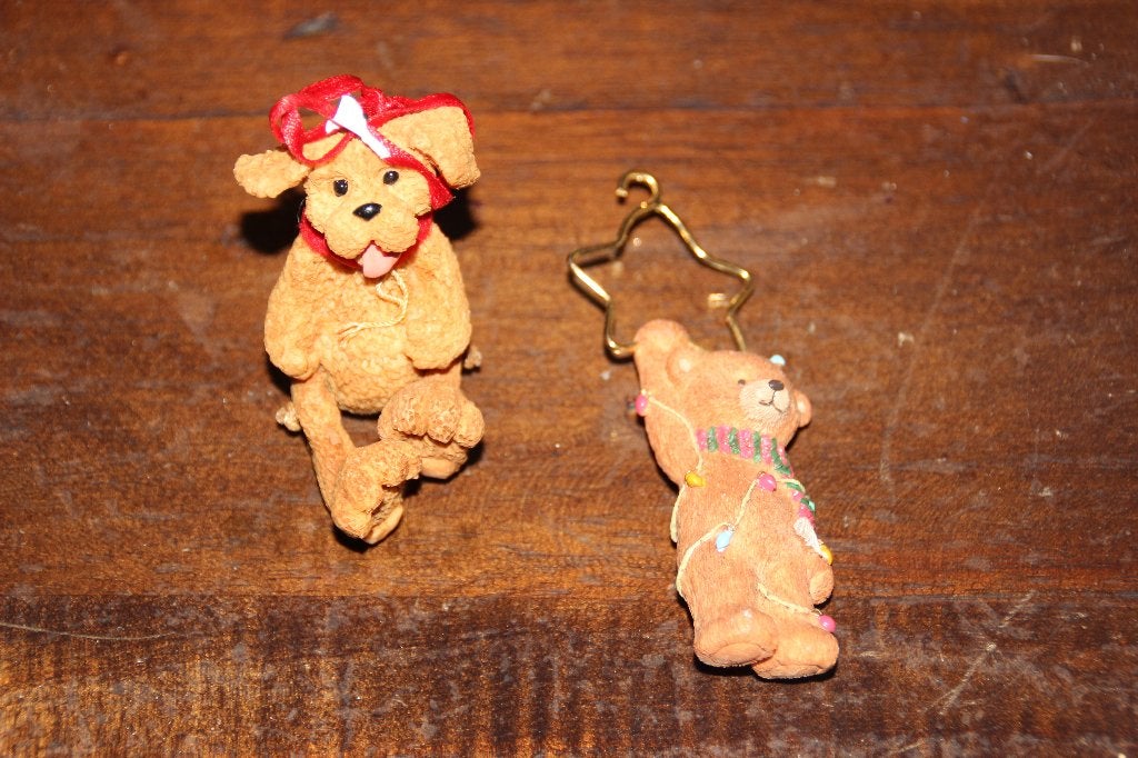 hondje en beertje ornament, Diversen, Ophalen of Verzenden, Gebruikt