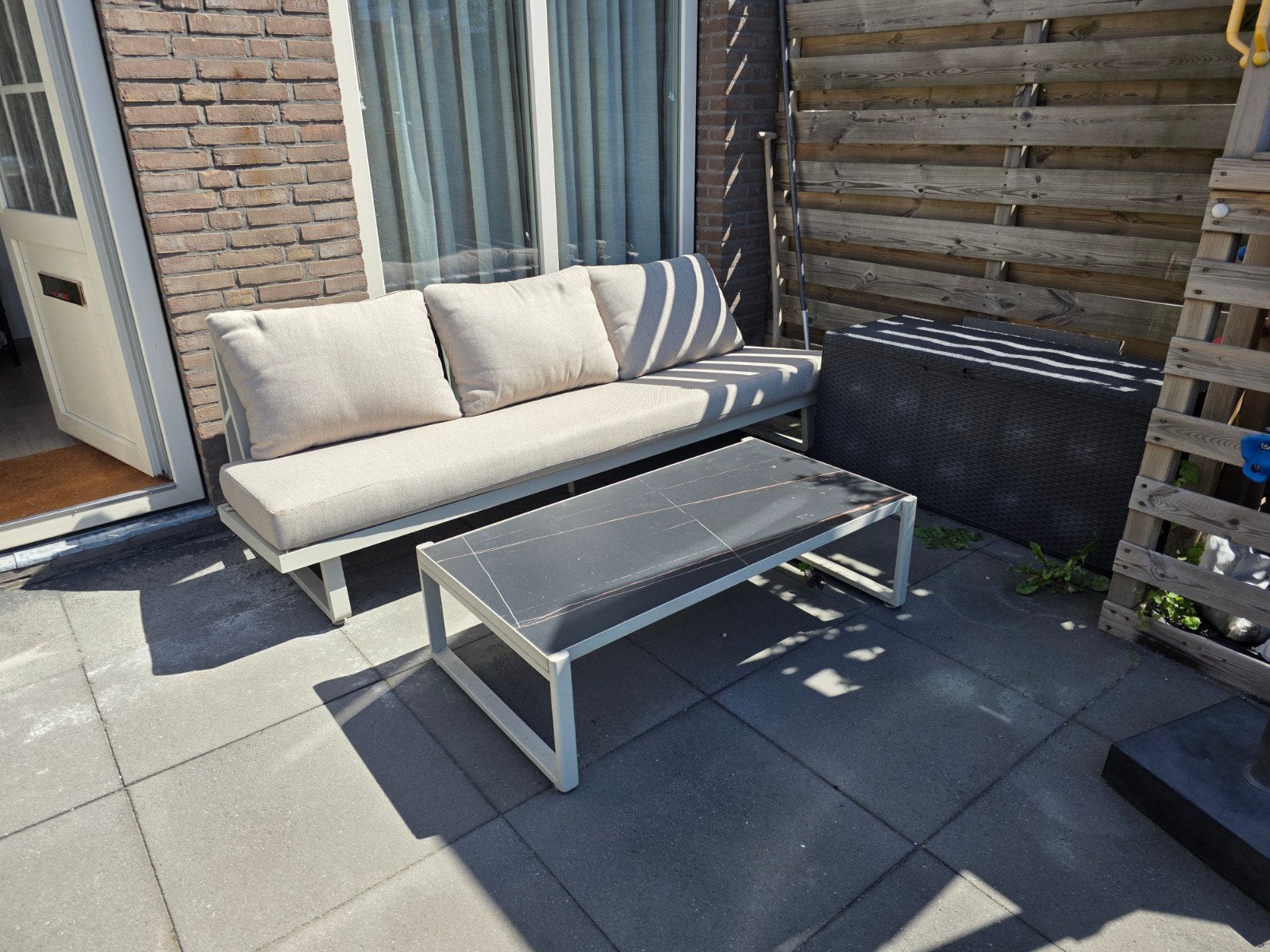 Tuinset met aluminium frame - Intratuin, 3 zitplaatsen, Aluminium, Ophalen of Verzenden, Tuinset