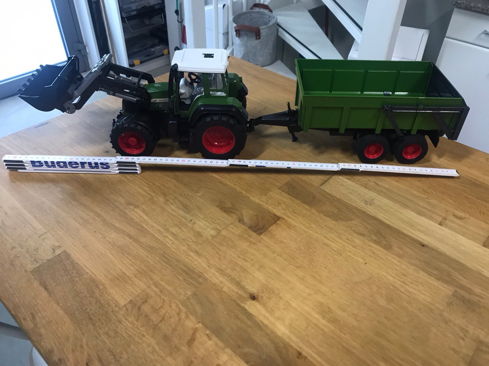 Bruder Tractor met front loader laadschep en kiep aanhanger, Kinderen en Baby's, Speelgoed | Speelgoedvoertuigen, Ophalen, Zo goed als nieuw