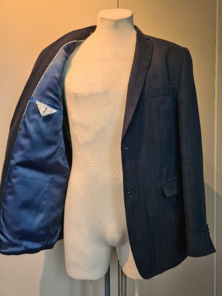 Cumlaude linnen - mix maat 54 €39.95 nieuwstaat grijs/blauw, Kleding | Heren, Kostuums en Colberts, Maat 52/54 (L), Cum Laude