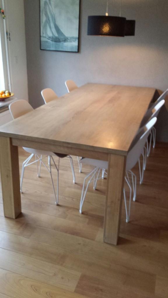 grote eiken tafel 240x100 cm nieuw onbehandeld, Huis en Inrichting, Tafels | Eettafels, Ophalen, Gebruikt, Eikenhout, 200 cm of meer