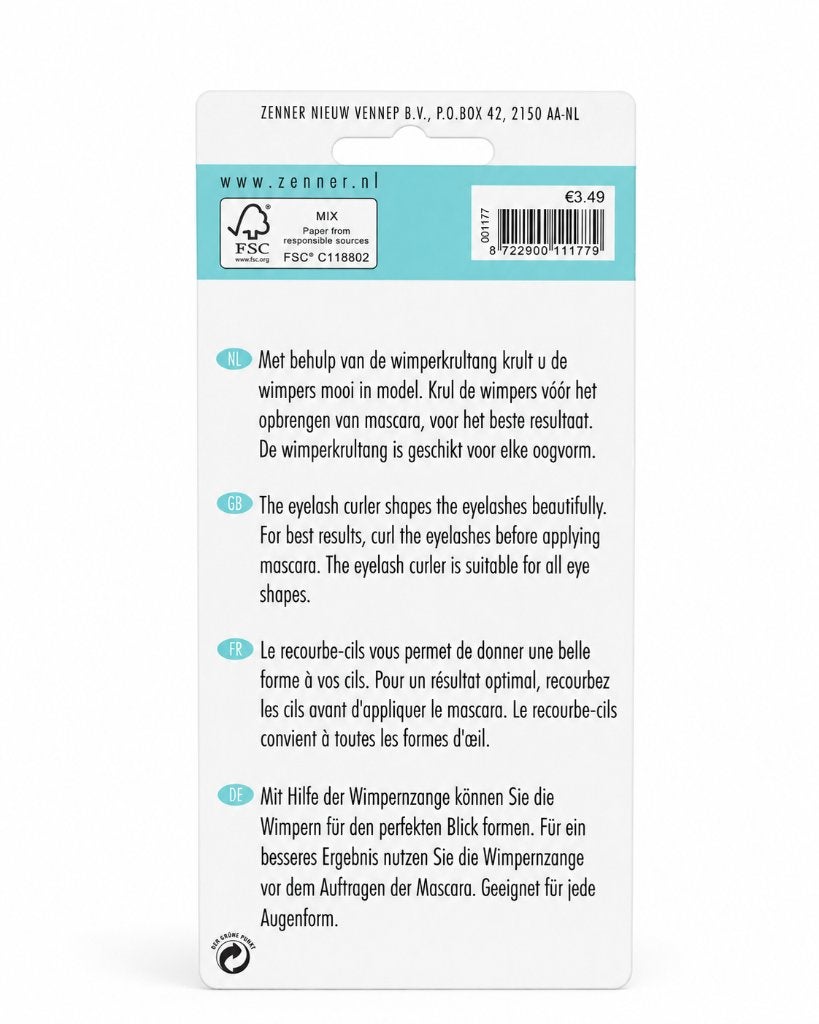 Zenner Wimperkrultang ZilverZwart, ., Overige typen, Nieuw, Ophalen of Verzenden