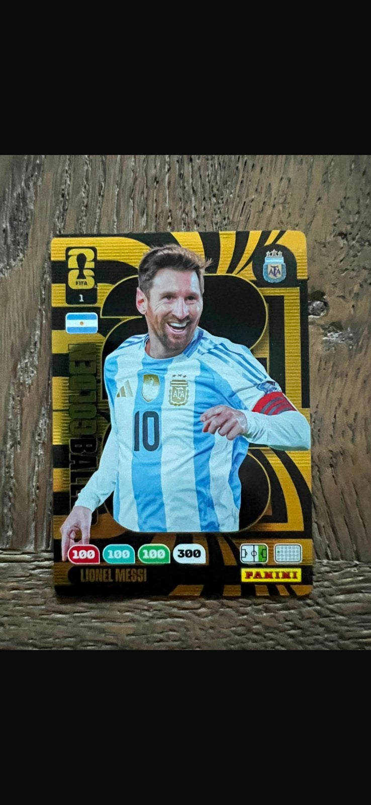 Messi golden baller panini WK2026, Verzamelen, Sportartikelen en Voetbal, Ophalen of Verzenden, Nieuw, Buitenlandse clubs, Poster, Plaatje of Sticker