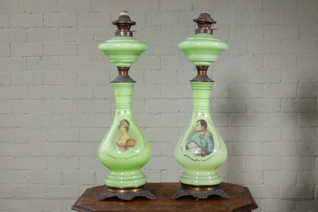 antieke petroleum lampen, Ophalen