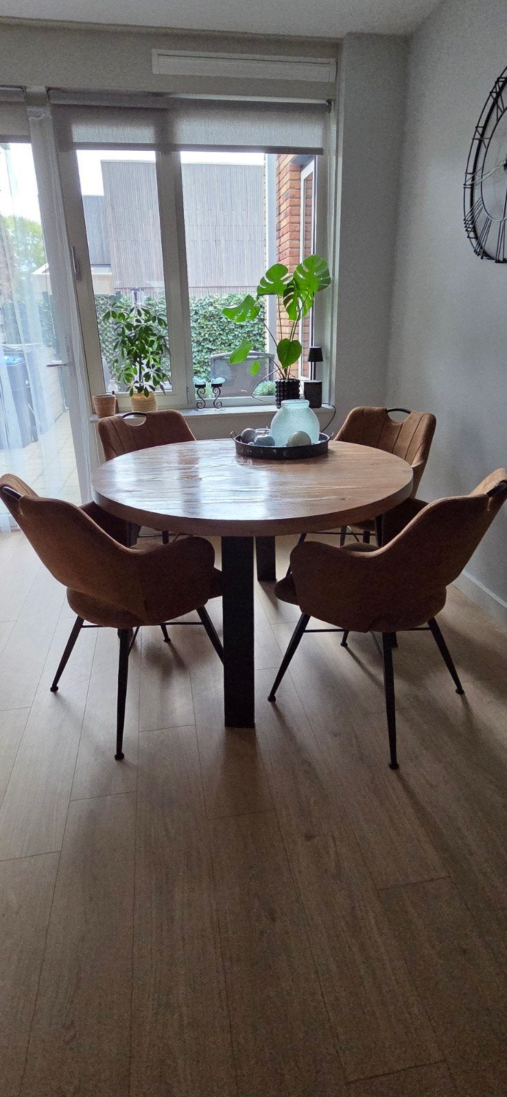 Ronde eettafel met 4 stoelen, Ophalen, Gebruikt, Rond, Vier personen