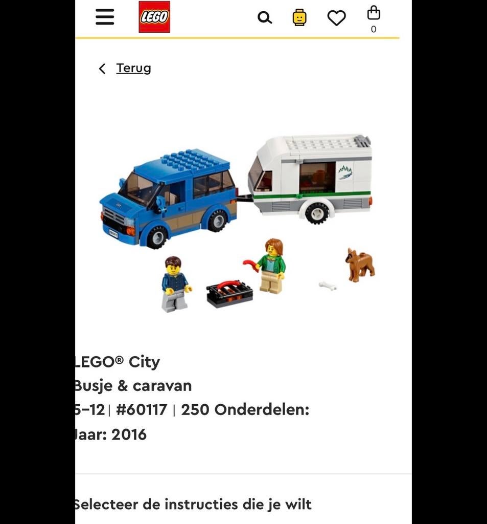 Lego 60117 busje en caravan - compleet en uit elkaar, Verzenden, Lego, Compleet, Complete set