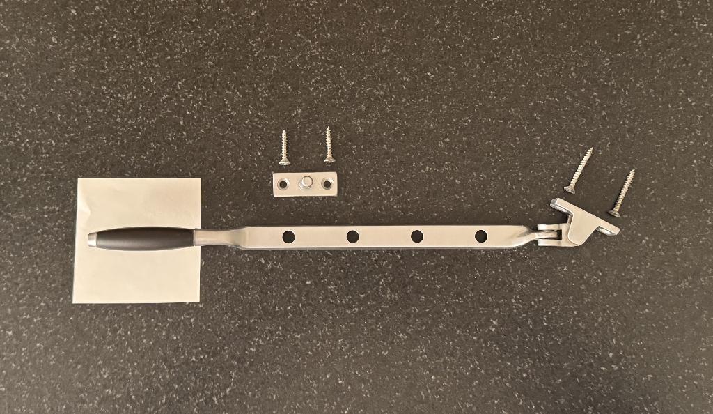 Zeer mooie, elegante raamuitzetter 'klassiek' (mat nikkel), Doe-het-zelf en Verbouw, Hang- en Sluitwerk, Zo goed als nieuw, Overige typen