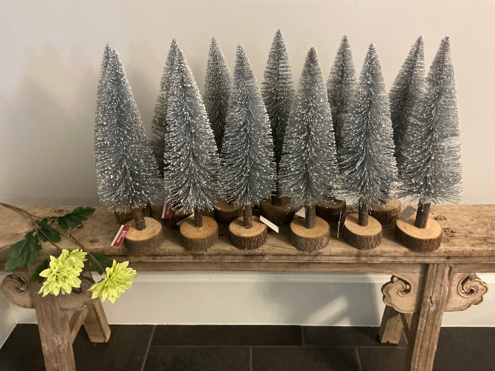 NIEUW partij van 12 kerstbomen met glitters, Ophalen of Verzenden, Nieuw