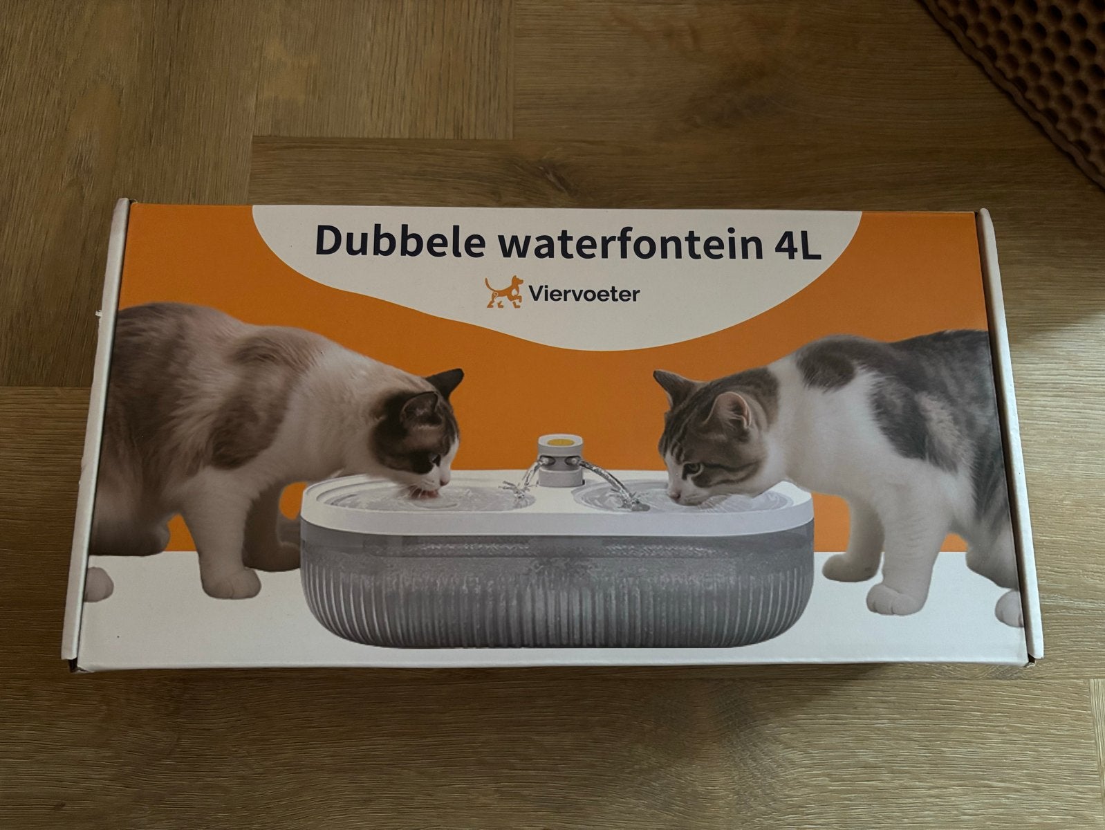 Dubbele elektrische waterbak fontein katten - viervoeter, Ophalen of Verzenden, Nieuw