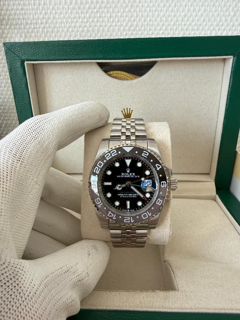 Rolex GMT Master II Bruce Wayne 40MM, Sieraden, Tassen en Uiterlijk, Horloges | Dames, Staal, Polshorloge, Nieuw, Ophalen of Verzenden
